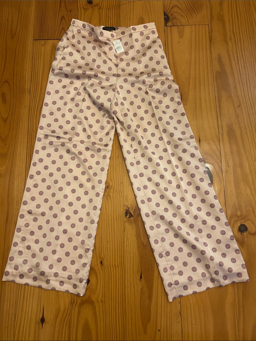 Ann Taylor Kids Light Pink Pajama Bottoms with Purple Polka Dots